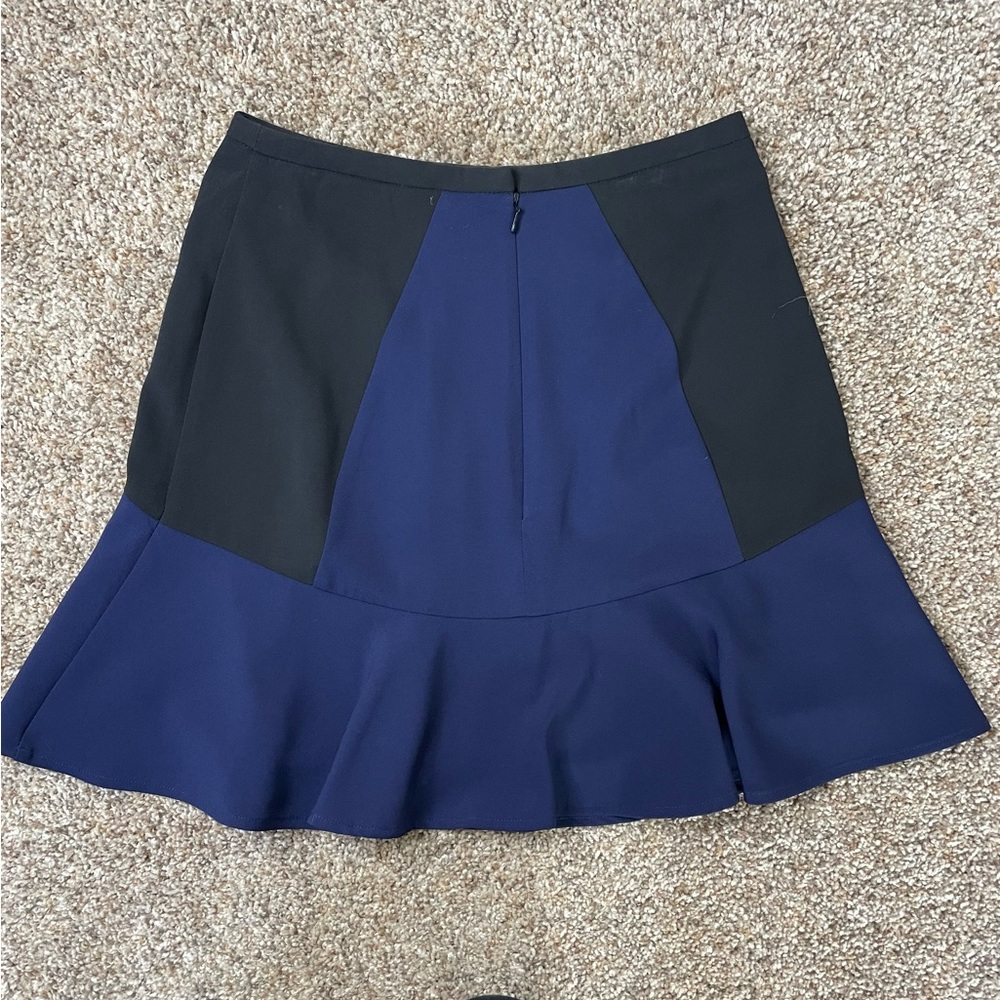 Blue and Black Skirt Fit and Flare with Ruffle trim Y2K